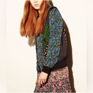 Coach 1941 Silk Floral varsity Bomber Utility Flight Jacket. Small